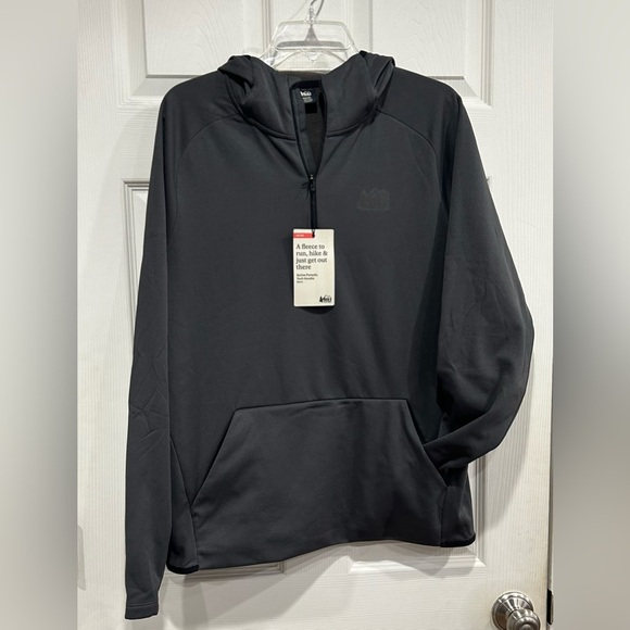 REI Co-op Men’s M Medium Active Pursuits Tech Hoodie Dark Grey NWT Jacket - Picture 1 of 15